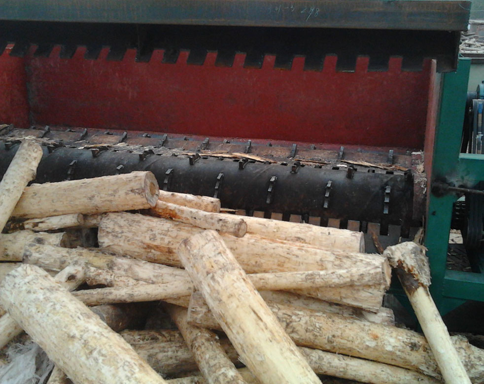 Wood peeling machine