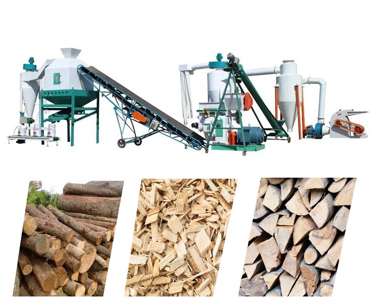 Wood chip pellet machine production line