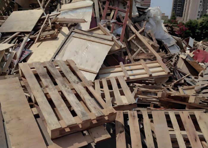 Waste wooden pallets