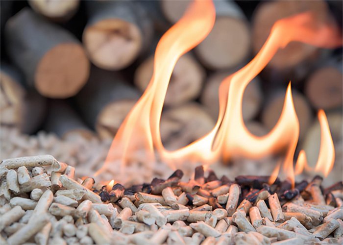 Biomass pellet combustion