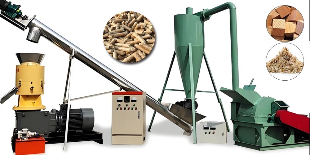 Biomass pellet production line